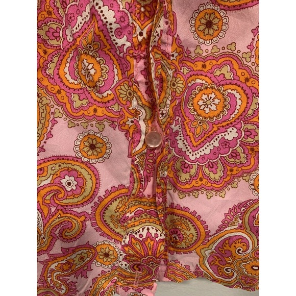 Vintage 1970s Button Down Blouse Colorful Paisley - Picture 6 of 8